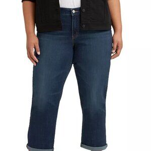 Signature Levi Strauss Mid Rise Boyfriend Cuffed Crop Jeans Plus Size 20